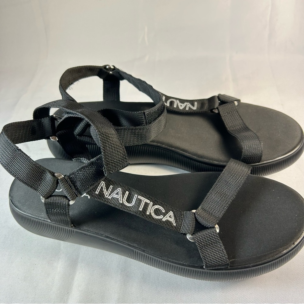 Men's Nautica Strap Sport Sandals Bay Breeze Black Sz 10